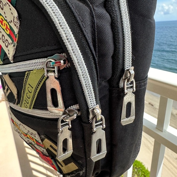 Unisex upcycled nylon cross body bag. - Picture 5 of 6